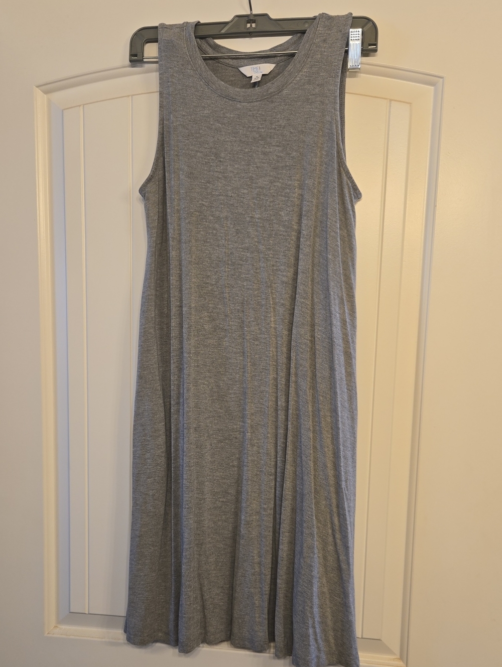 Time and Tru Sleeveless Gray Midi Swing Dress